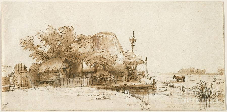 A Farm, by Rembrandt