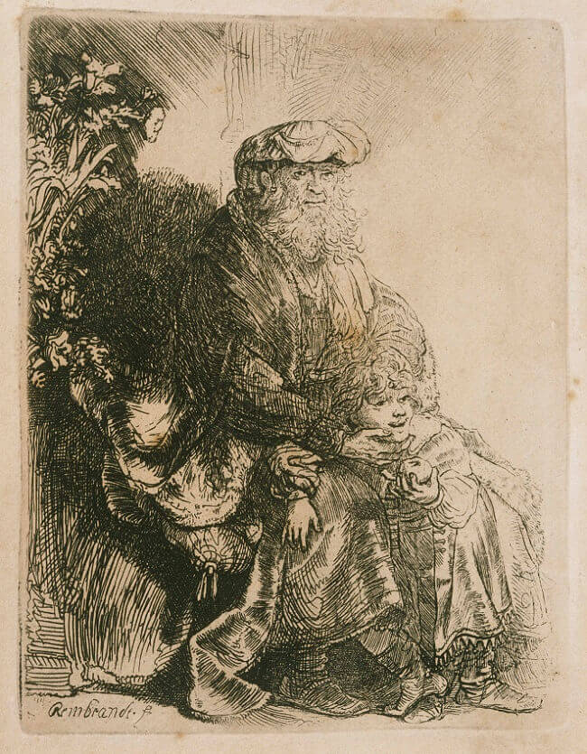 Jacob Caressing Benjamin, 1637 by Rembrandt