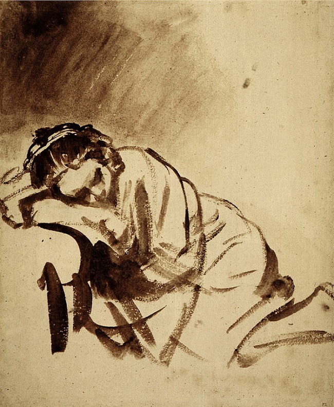 Sleeping Woman, 1655 by Rembrandt