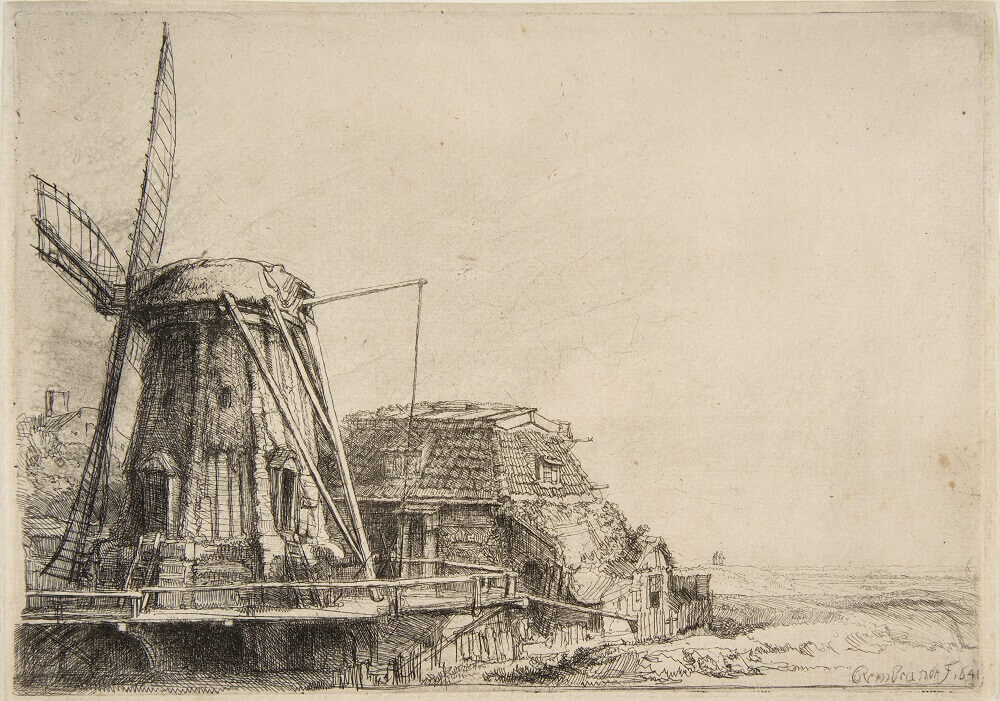 The Windmill, 1641 by Rembrandt