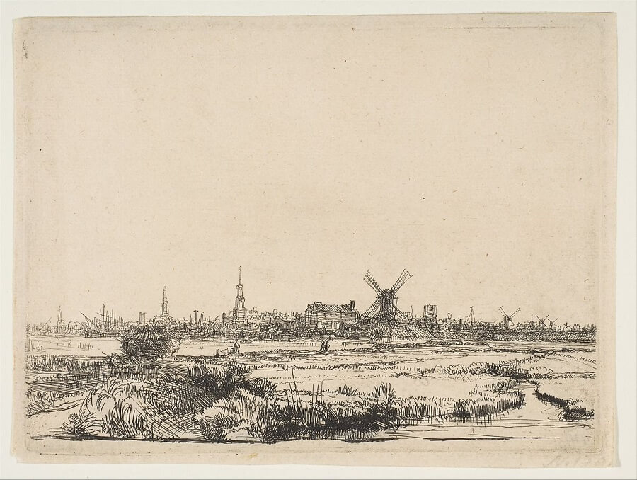 View of Amsterdam, 1641 by Rembrandt