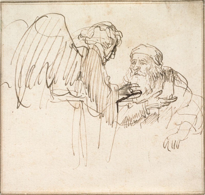 Zacharias and the Angel by Rembrandt