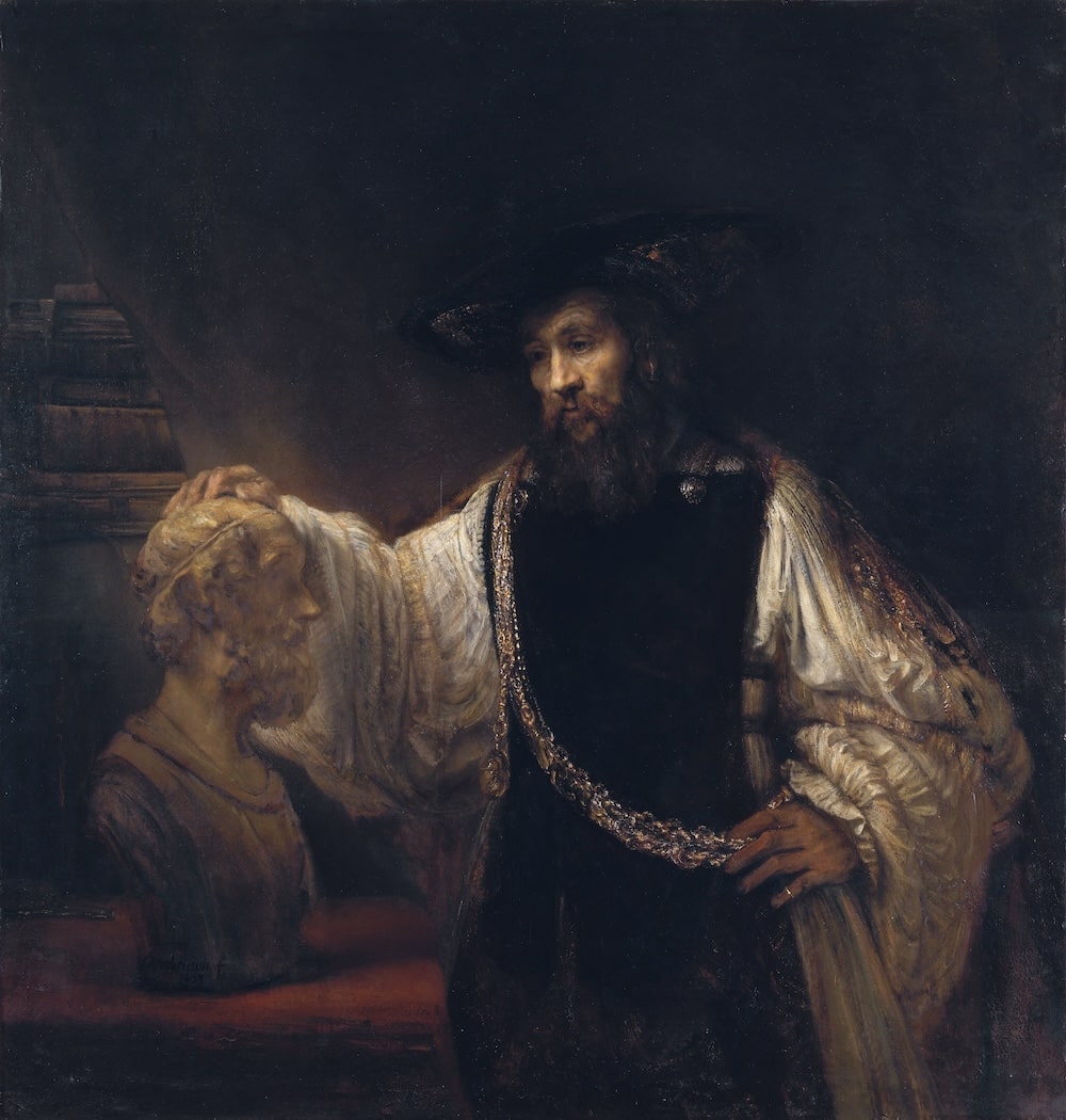 Aristotle with a Bust of Homer, 1653 by Rembrandt