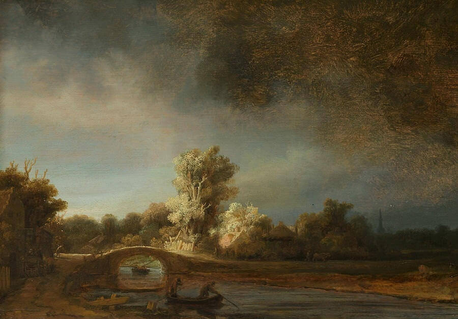 Landscape with a Stone Bridge, 1637 by Rembrandt