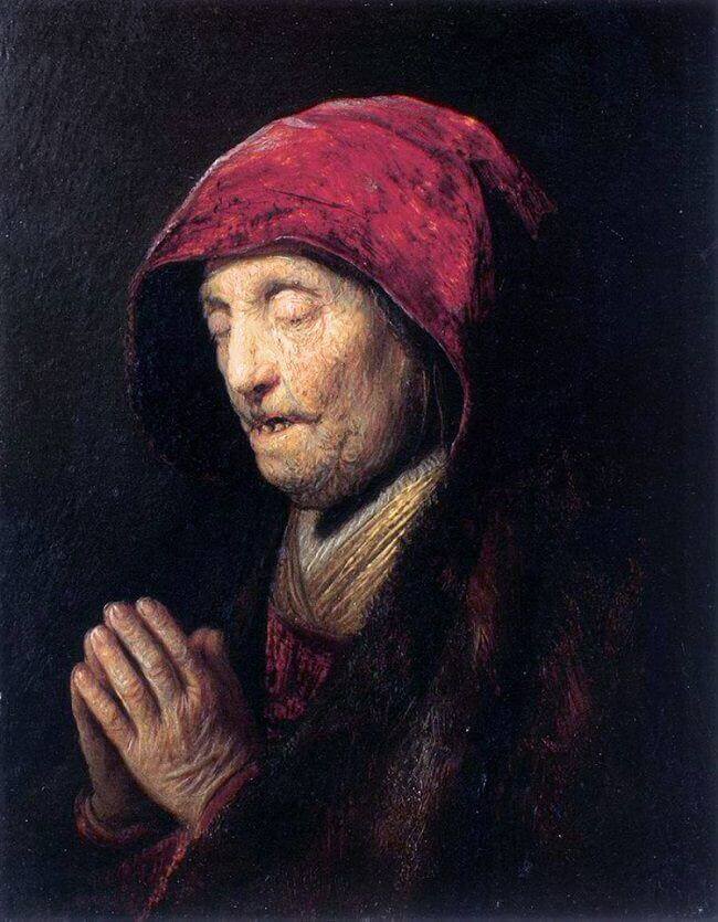 Old Woman Praying, 1629 by Rembrandt