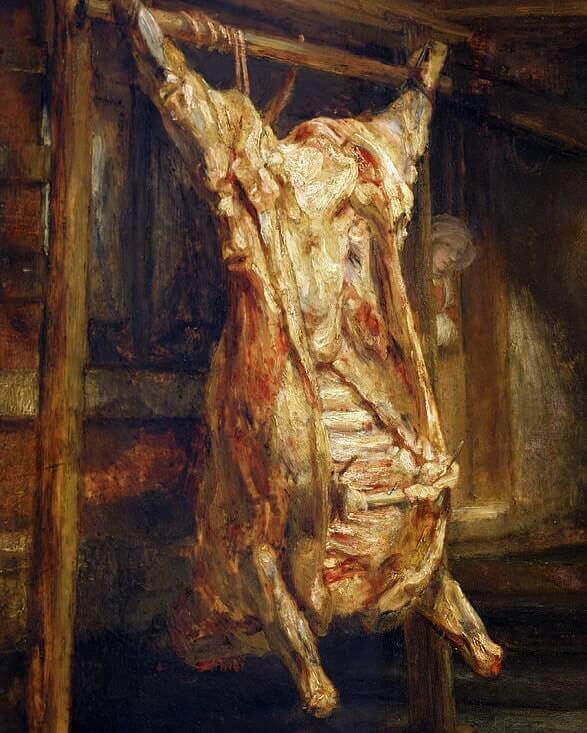 Slaughtered Ox, 1655 by Rembrandt van Rijn