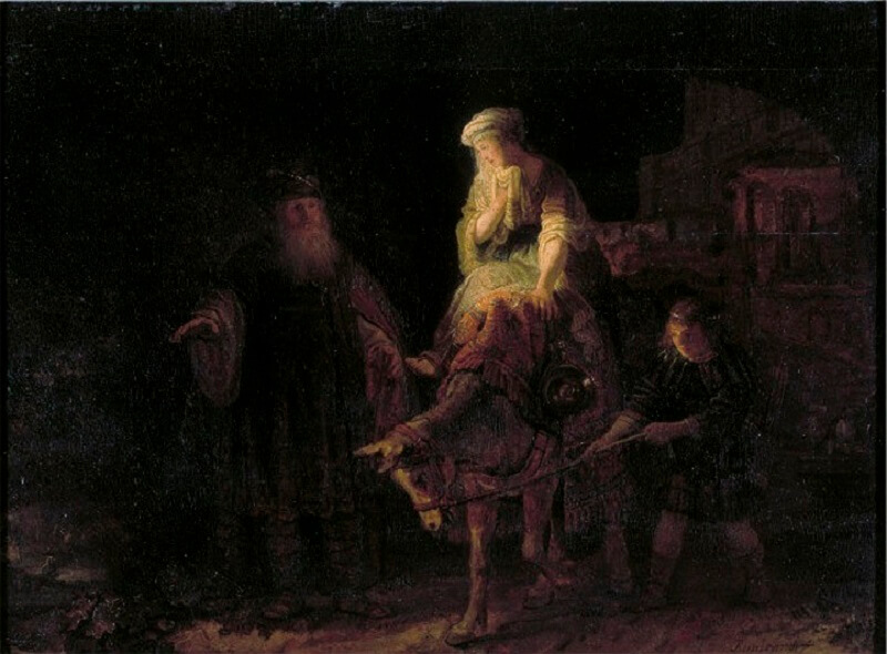 The Departure of the Shunammite Woman, 1640 by Rembrandt