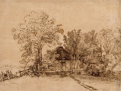 Cottage among Trees by Rembrandt