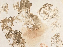 The Sheet of Studies by Rembrandt