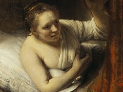 A Woman in Bed by Rembrandt