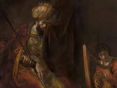 David Playing the Harp Before Saul by Rembrandt