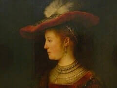 Saskia in a Straw Hat by Rembrandt