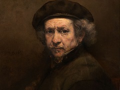 Self-Portrait with Beret and Turned-Up Collar by Rembrandt