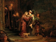 The Visitation by Rembrandt